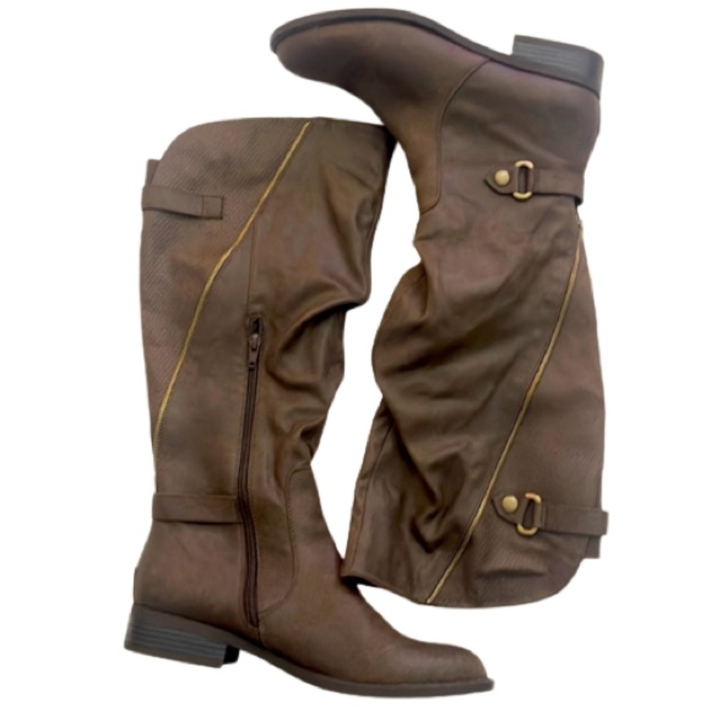 NWOT* White Mountain Leto Slouchy Knee-High Riding Boots Coffee Women Size 10